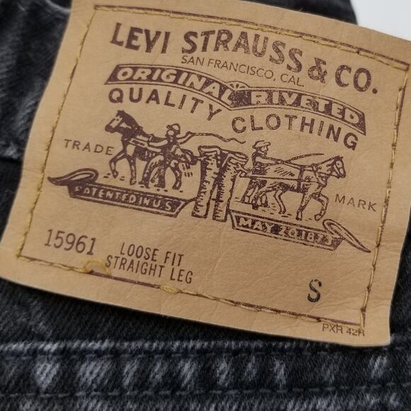 VINTAGE LEVI'S 961 Loose Fit Orange Tab 1996 Black 100% Cotton - 6 Short - Picture 8 of 11